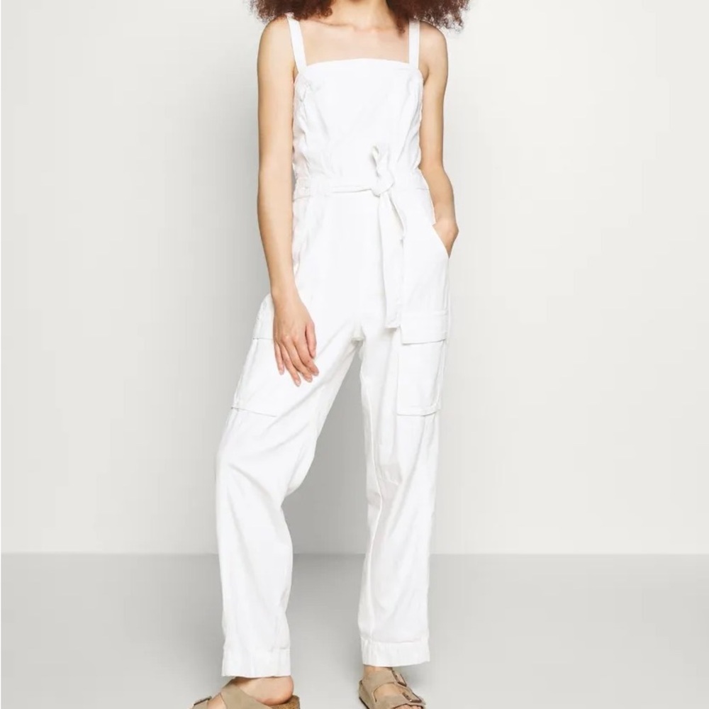 🤍Free People🤍 Go West Utility Jumpsuit white